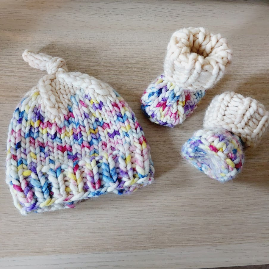 Pumpkin Patch Baby Hat and Matching Booties