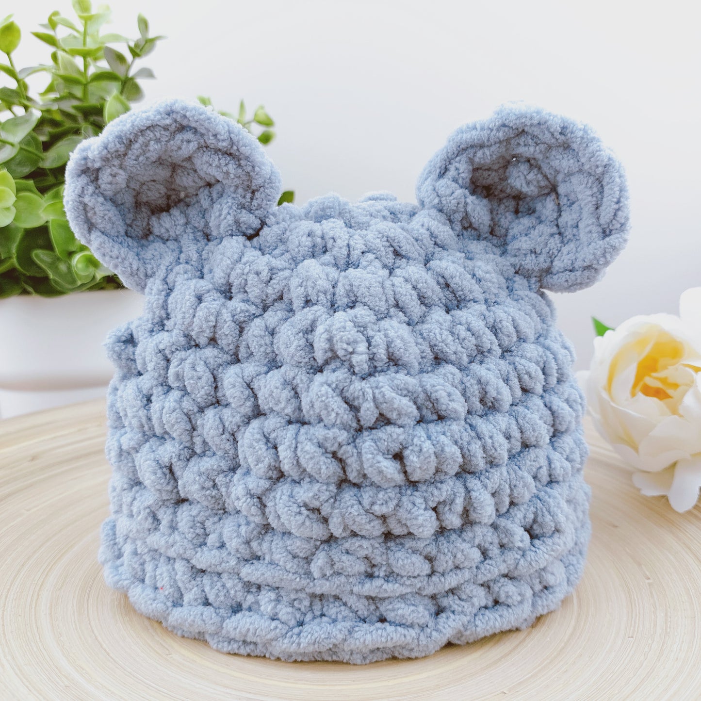 Blue baby bear hat