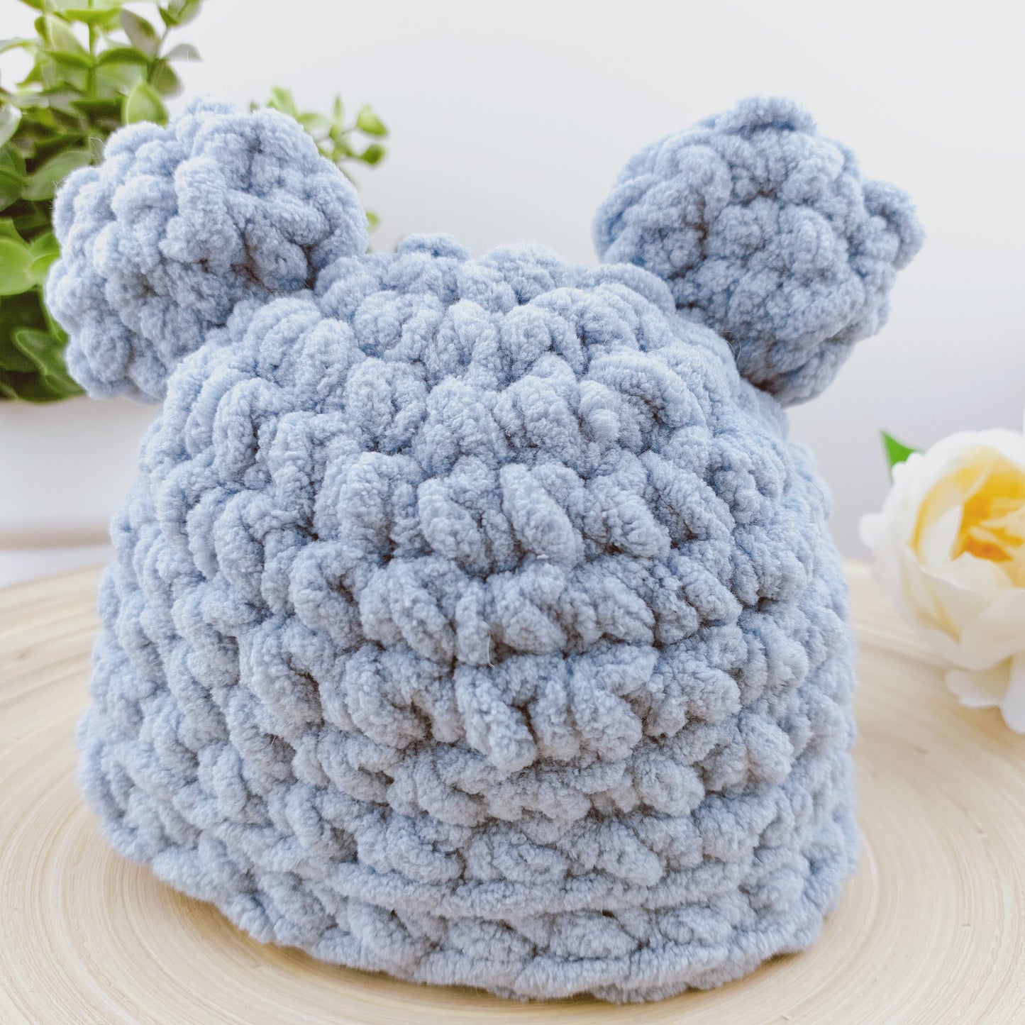 Blue baby bear hat