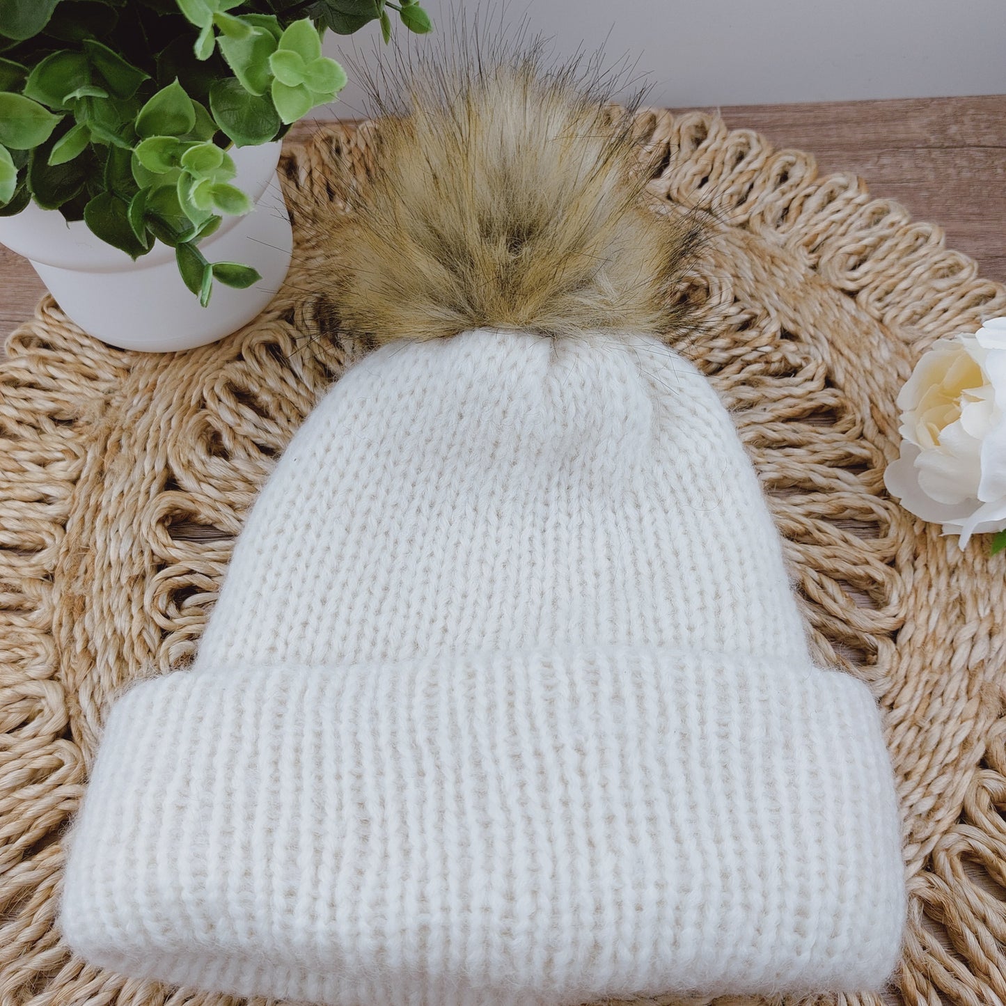 Pure Wool Beanie with Pom