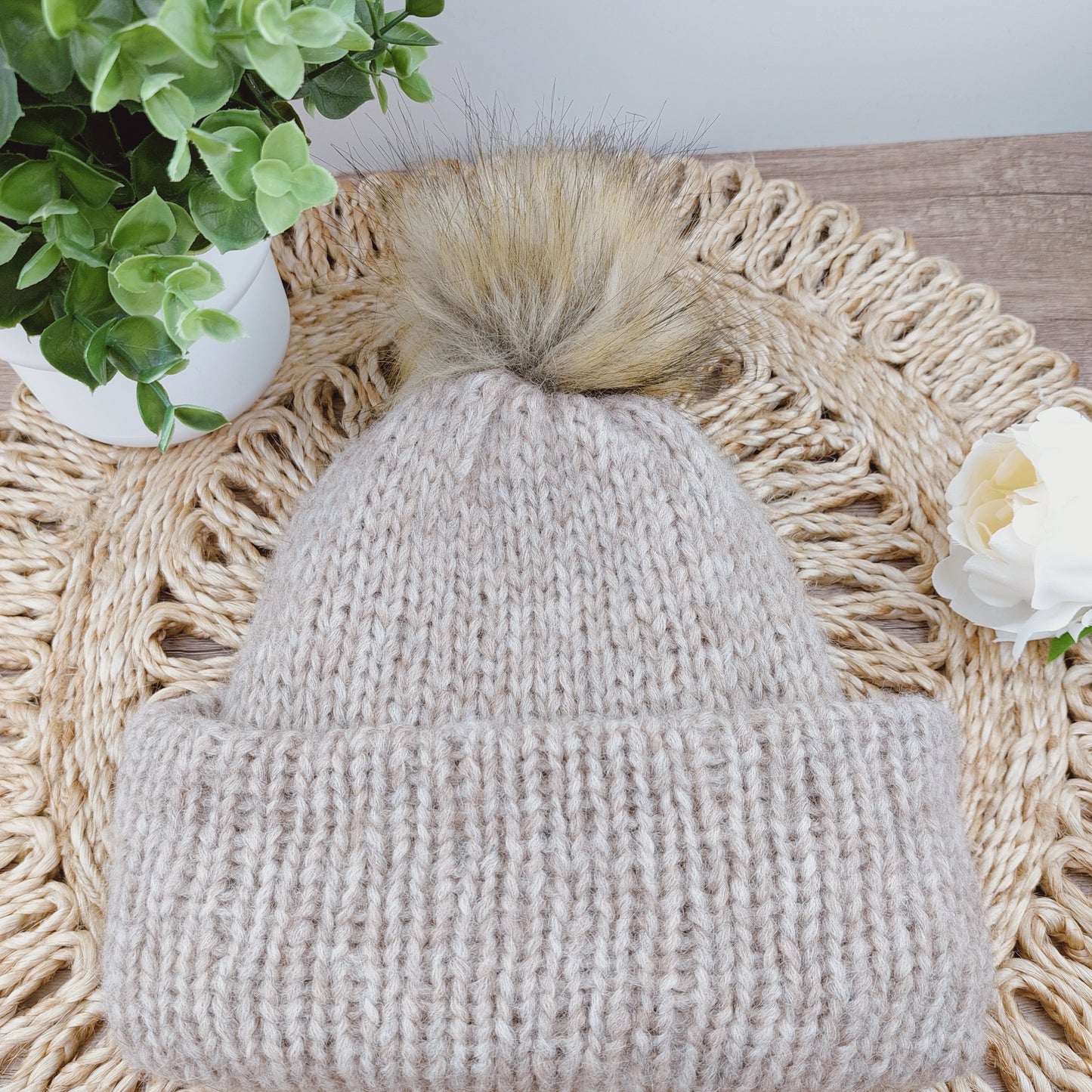 Pure Wool Beanie with Pom