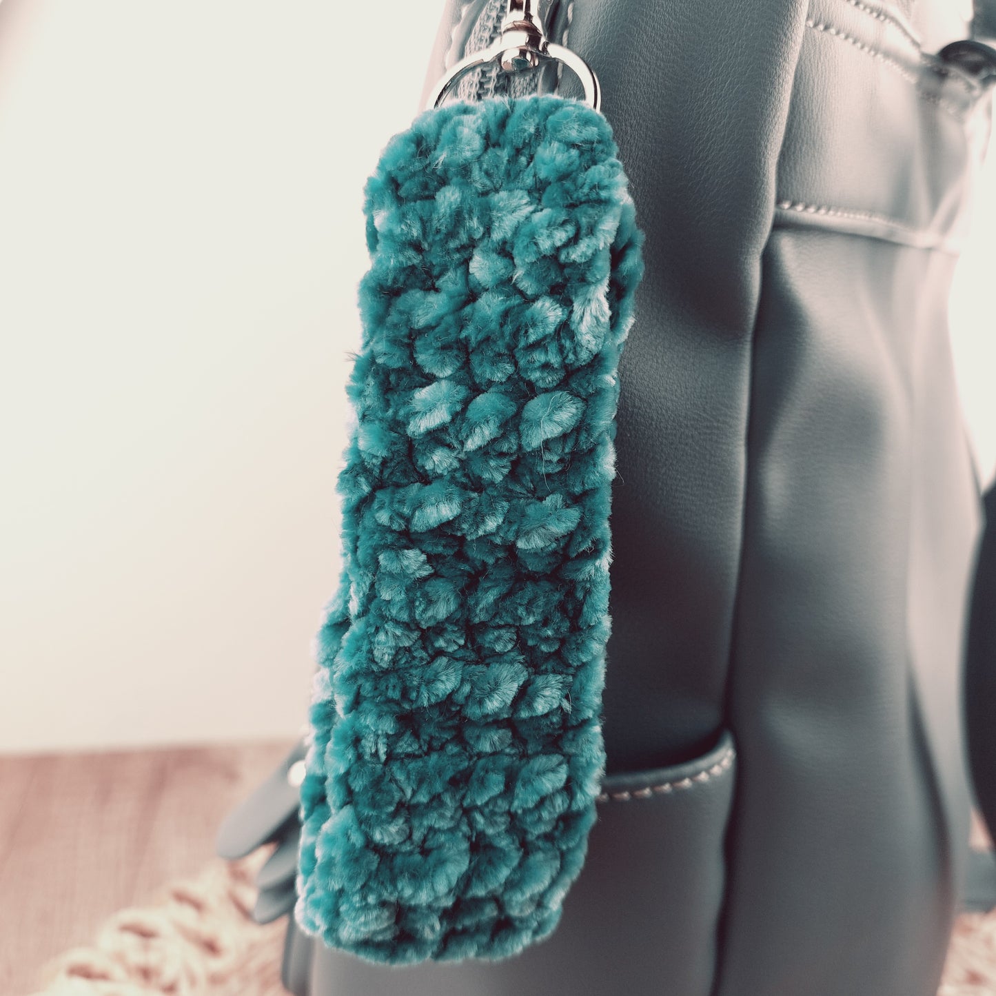 Velvet wristlet keychain