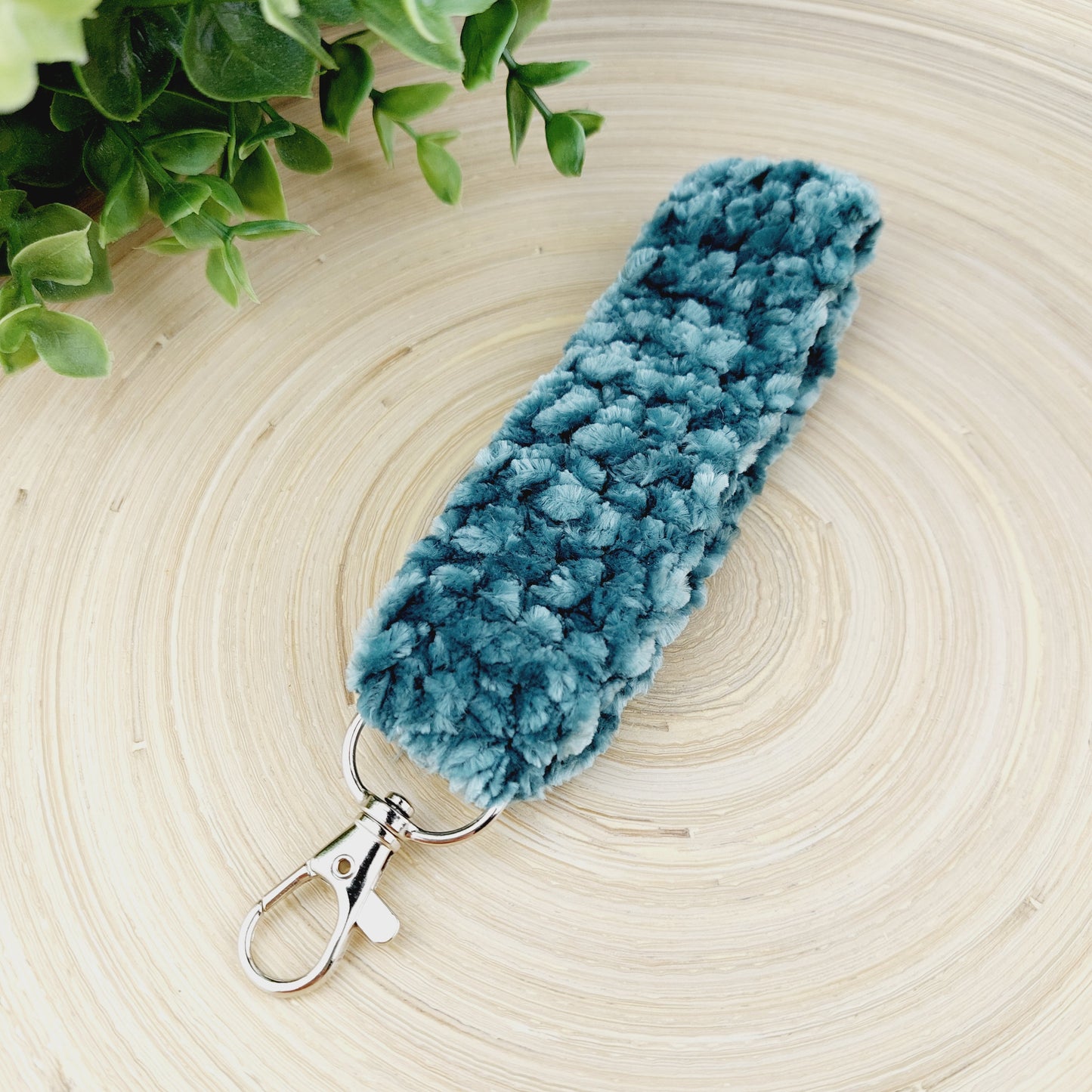 Velvet wristlet keychain