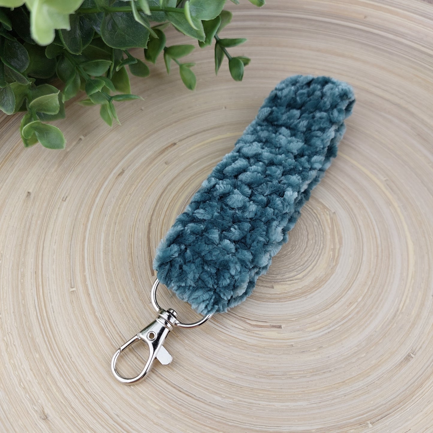 Velvet wristlet keychain