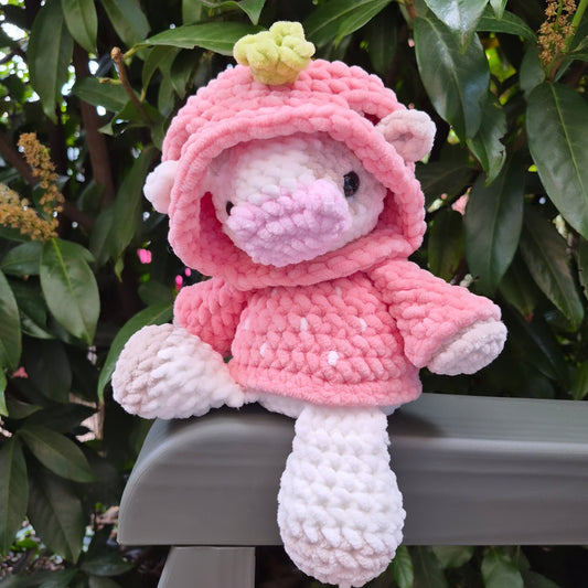 Strawberry Hoodie Cow Plushie