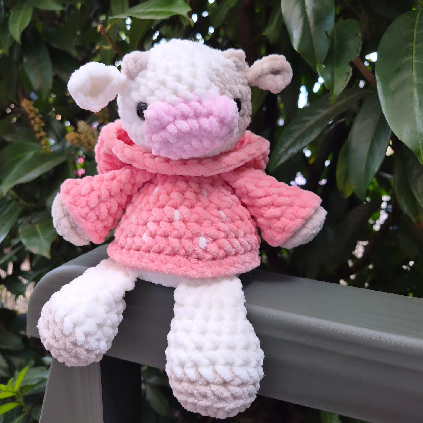Strawberry Hoodie Cow Plushie